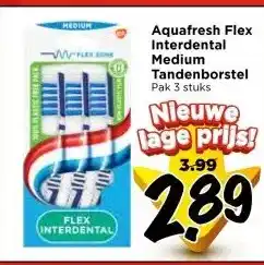 Vomar Voordeelmarkt Aquafresh Flex Interdental Medium Tandenborstel aanbieding