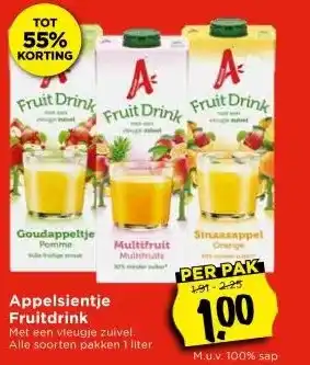 Vomar Voordeelmarkt Appelsientje Fruitdrink aanbieding