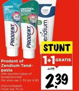 Vomar Voordeelmarkt Prodent of Zendium Tandpasta aanbieding