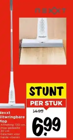 Vomar Voordeelmarkt Nexxt Uitwringbare Mop aanbieding