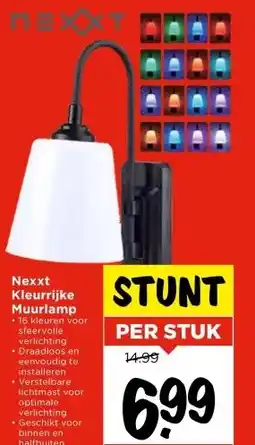 Vomar Voordeelmarkt Nexxt Kleurrijke Muurlamp aanbieding
