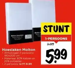 Vomar Voordeelmarkt Hoeslaken Molton aanbieding