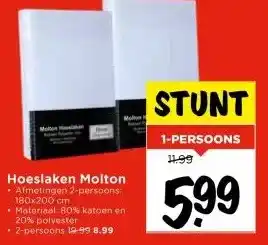 Vomar Voordeelmarkt Hoeslaken Molton aanbieding