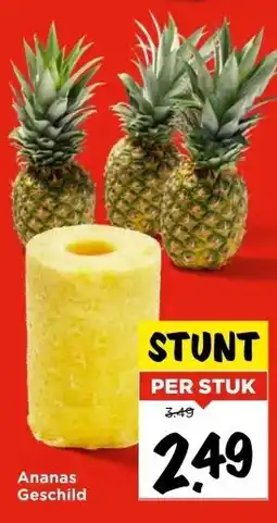 Vomar Voordeelmarkt Ananas Geschild aanbieding