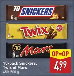 ALDI 10-pack Snickers, Twix of Mars aanbieding