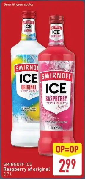 ALDI Smirnoff ice raspberry of original aanbieding