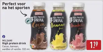 ALDI Milsani High protein drink aanbieding