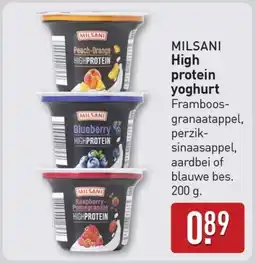 ALDI Milsani High Protein yoghurt aanbieding
