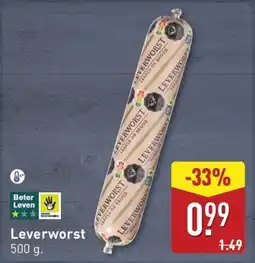 ALDI Leverworst aanbieding