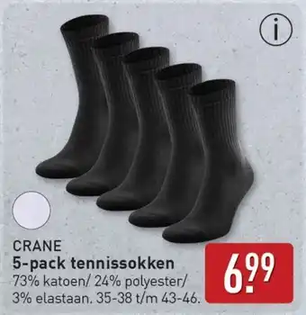 ALDI CRANE 5-pack tennissokken aanbieding