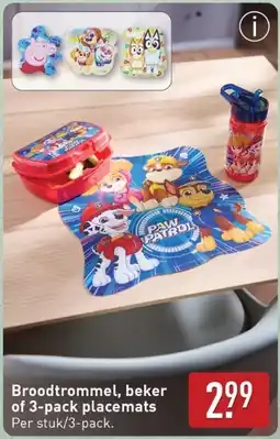 ALDI Broodtrommel, beker of 3-pack placemats aanbieding