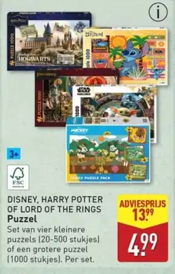 ALDI Disney, harry potter of lord of the rings puzzel aanbieding