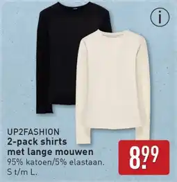 ALDI UP2FASHION 2-pack shirts met lange mouwen aanbieding