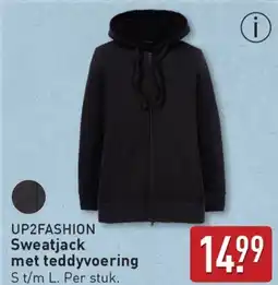 ALDI Up2fashion sweatjack met teddyvoering aanbieding