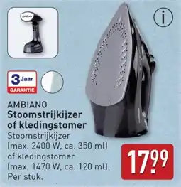 ALDI Ambiano stoomstrijkijzer of kledingstomer aanbieding
