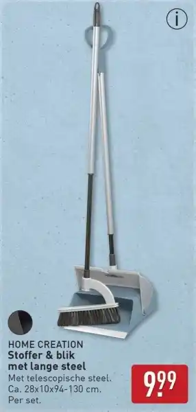 ALDI Home creation stoffer & blik met lange steel aanbieding