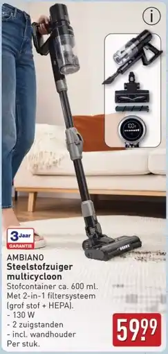 ALDI Ambiano steelstofzuiger multicycloon aanbieding