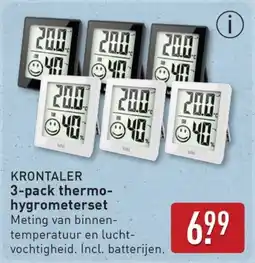 ALDI Krontaler 3-pack thermohygrometerset aanbieding