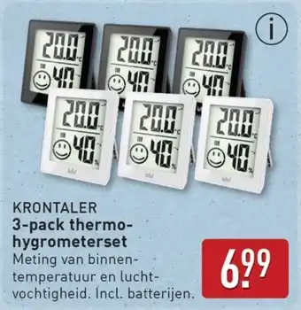 ALDI Krontaler 3-pack thermohygrometerset aanbieding