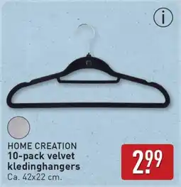 ALDI Home creation 10-pack velvet kledinghangers aanbieding