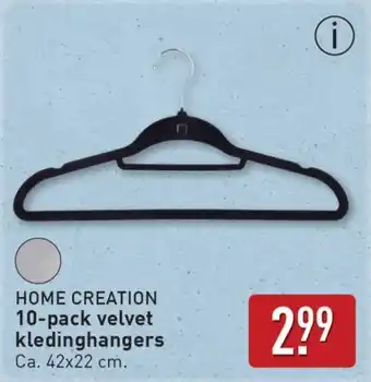 ALDI Home creation 10-pack velvet kledinghangers aanbieding