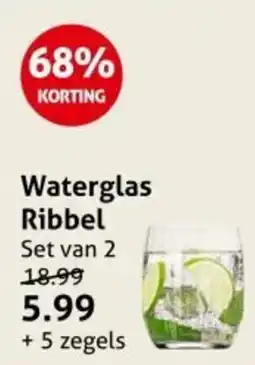 Hoogvliet Waterglas Ribbel aanbieding