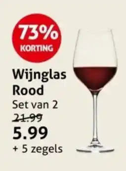 Hoogvliet Wijnglas Rood aanbieding