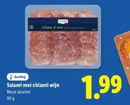 Lidl Salami met chianti wijn aanbieding