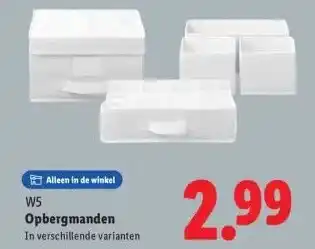 Lidl Opbergmanden aanbieding