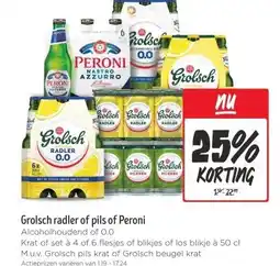 Jumbo Grolsch radler of pils of Peroni aanbieding
