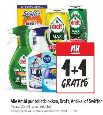 Jumbo Alle Ambi pur toiletblokken, Dreft, Antikal of Swiffer aanbieding