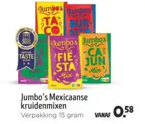 Jumbo Jumbo's Mexicaanse kruidenmixen aanbieding