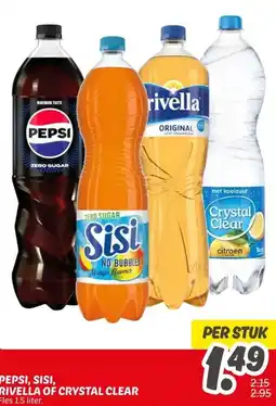 Dekamarkt PEPSI, SISI, RIVELLA OF CRYSTAL CLEAR aanbieding