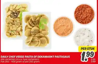 Dekamarkt DAILY CHEF VERSE PASTA OF DEKAMARKT PASTASAUS aanbieding