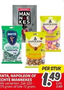 Dekamarkt ANTA, NAPOLEON OF ECHTE MANNEKES aanbieding
