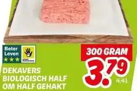 Dekamarkt DEKAVERS BIOLOGISCH HALF OM HALF GEHAKT aanbieding