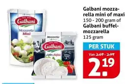 Hoogvliet Galbani mozza- rella mini of maxi aanbieding