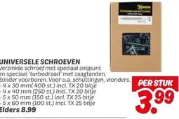 Dekamarkt UNIVERSELE SCHROEVEN aanbieding