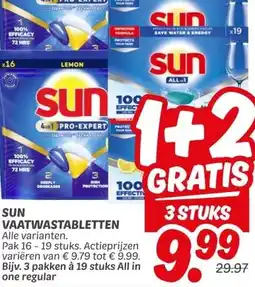 Dekamarkt SUN VAATWASTABLETTEN aanbieding