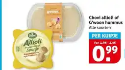 Hoogvliet Chovi allioli of G'woon hummus aanbieding