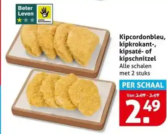 Hoogvliet Kipcordonbleu, kipkrokant-, kipsaté of kipschnitzel aanbieding