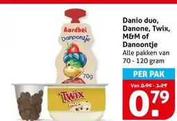 Hoogvliet Danio duo, Danone, Twix, Danoontje aanbieding