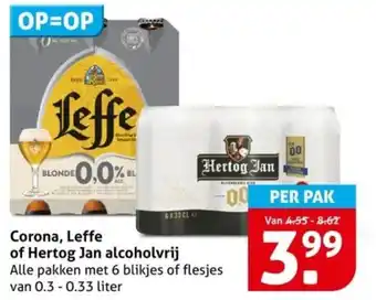 Hoogvliet Corona, Leffe of Hertog Jan alcoholvrij aanbieding