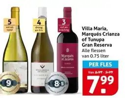 Hoogvliet Villa Maria, Marqués Crianza of Tunupa Gran Reserva aanbieding