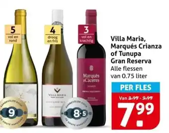 Hoogvliet Villa Maria, Marqués Crianza of Tunupa Gran Reserva aanbieding