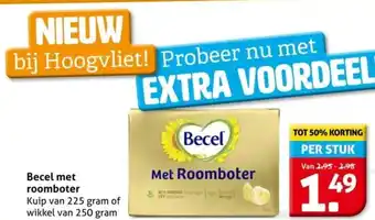 Hoogvliet Becel met roomboter aanbieding