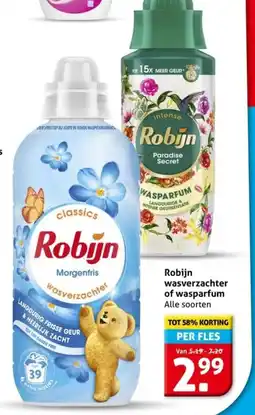 Hoogvliet Robijn wasverzachter of wasparfum aanbieding