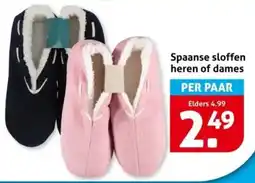 Hoogvliet Spaanse sloffen heren of dames aanbieding