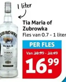 Hoogvliet Tia Maria of Zubrowka aanbieding