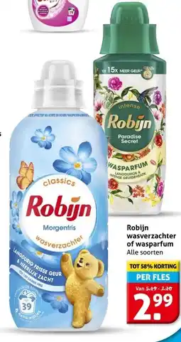 Hoogvliet Robijn wasverzachter of wasparfum aanbieding
